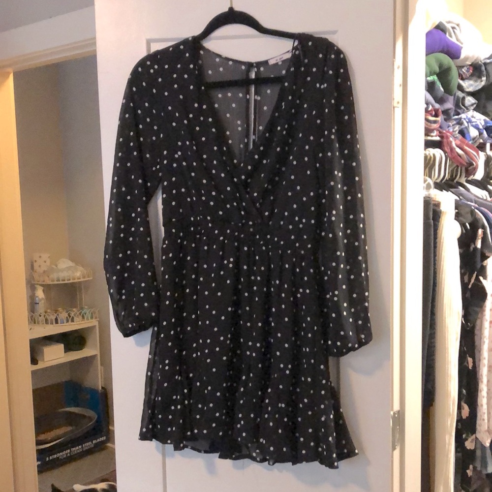 Black white polka dots dress